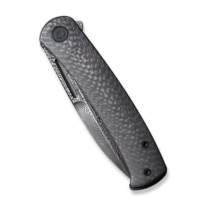 CIVIVI Knives™ Caetus Liner Lock C21025C-DS1 Black Twill Carbon Fiber Damascus Steel Pocket Knife