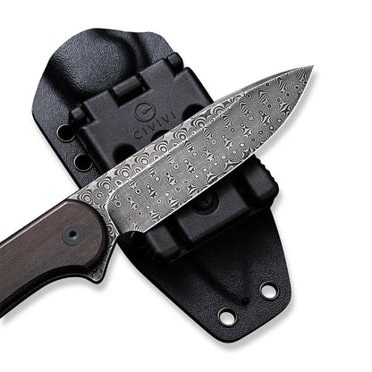 CIVIVI Knives™ Elementum Fixed Blade C2105-DS1 Black Ebony Wood Damascus Steel Knife