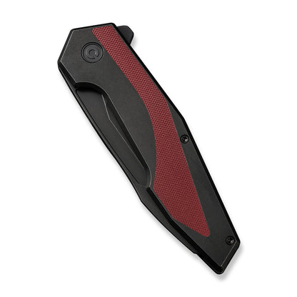 CIVIVI Knives™ Hypersonic Frame Lock C22011-3 Black & Burgundy Steel With G10 Inlay 14C28N Stainless Steel Pocket Knife