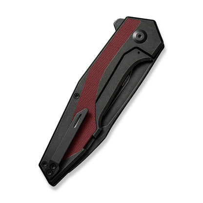 CIVIVI Knives™ Hypersonic Frame Lock C22011-3 Black & Burgundy Steel With G10 Inlay 14C28N Stainless Steel Pocket Knife