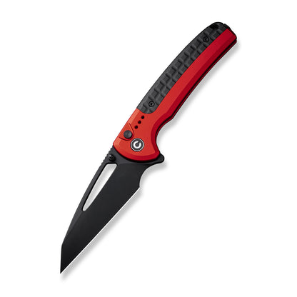 CIVIVI Knives™ Sentinel Strike Button Lock C22025B-1 Red Aluminum and Black FRN K110 Semi-Stainless Steel Pocket Knife