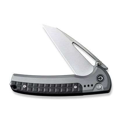 CIVIVI Knives™ Sentinel Strike Button Lock C22025B-2 Gray Aluminum and Black FRN K110 Semi-Stainless Steel Pocket Knife