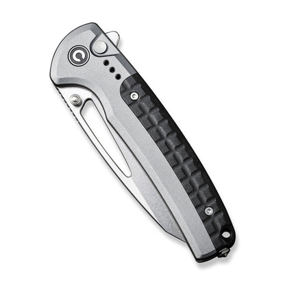 CIVIVI Knives™ Sentinel Strike Button Lock C22025B-2 Gray Aluminum and Black FRN K110 Semi-Stainless Steel Pocket Knife