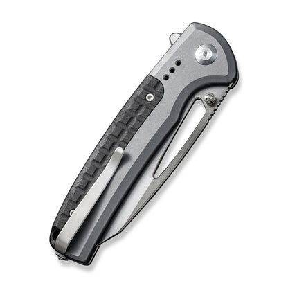 CIVIVI Knives™ Sentinel Strike Button Lock C22025B-2 Gray Aluminum and Black FRN K110 Semi-Stainless Steel Pocket Knife