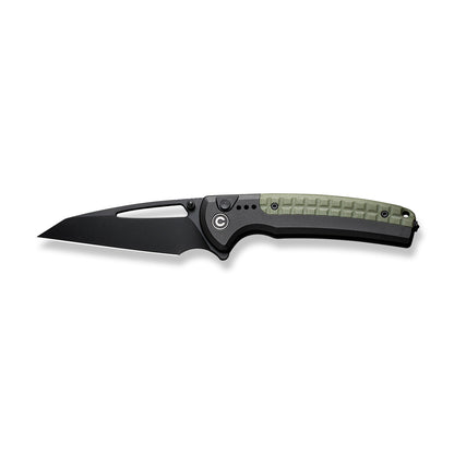 CIVIVI Knives™ Sentinel Strike Button Lock C22025B-3 Black Aluminum and OD Green FRN K110 Semi-Stainless Steel Pocket Knife