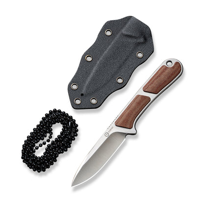 CIVIVI Knives™ Mini Elementum Fixed Blade C23010-2 Brown Linen Micarta Nitro-V Stainless Steel Knife