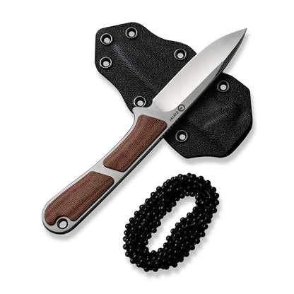 CIVIVI Knives™ Mini Elementum Fixed Blade C23010-2 Brown Linen Micarta Nitro-V Stainless Steel Knife