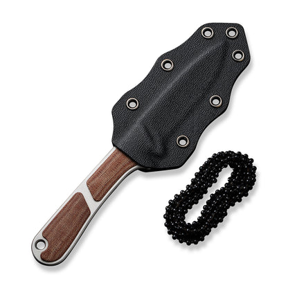 CIVIVI Knives™ Mini Elementum Fixed Blade C23010-2 Brown Linen Micarta Nitro-V Stainless Steel Knife