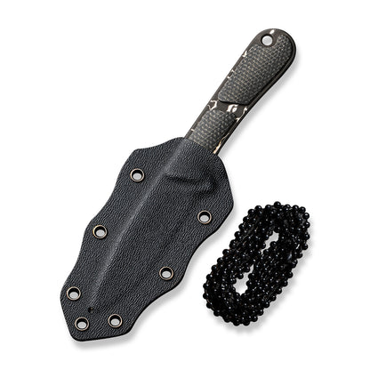 CIVIVI Knives™ Mini Elementum Fixed Blade C23010-DS1 Dark Green Canvas Micarta Damascus Steel Knife