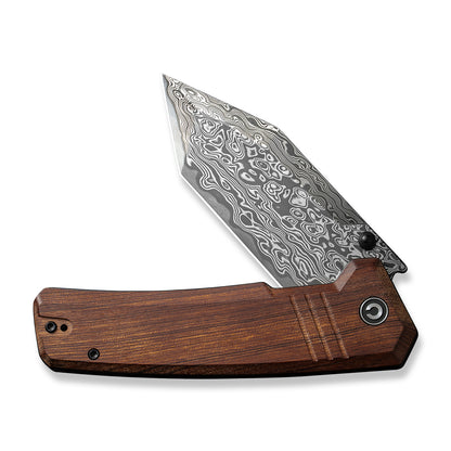 CIVIVI Knives™ Bhaltair Liner Lock C23024-DS1 Guibourtia Wood Damascus Steel Pocket Knife