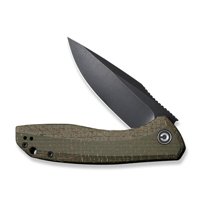 CIVIVI Knives™ Baklash Liner Lock C801K Coarse Green Micarta 9Cr18MoV Stainless Steel Pocket Knife