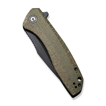 CIVIVI Knives™ Baklash Liner Lock C801K Coarse Green Micarta 9Cr18MoV Stainless Steel Pocket Knife