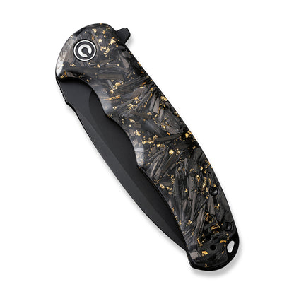 CIVIVI Knives™ Praxis Liner Lock C803J Carbon Fiber & Golden Shred 9Cr18MoV Stainless Steel Pocket Knife