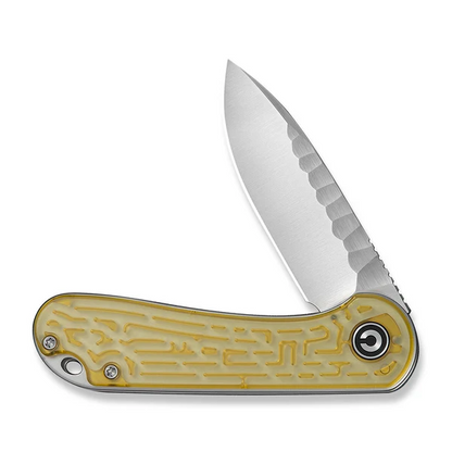 CIVIVI Knives™ Elementum Liner Lock C18062AM-2 Yellow Ultem Nitro-V Stainless Steel Pocket Knife