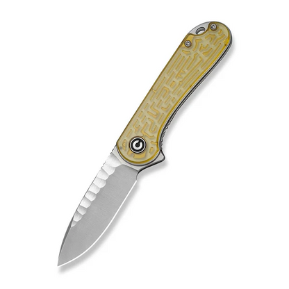 CIVIVI Knives™ Elementum Liner Lock C18062AM-2 Yellow Ultem Nitro-V Stainless Steel Pocket Knife