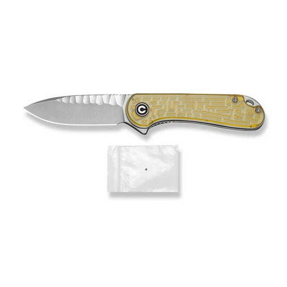 CIVIVI Knives™ Elementum Liner Lock C18062AM-2 Yellow Ultem Nitro-V Stainless Steel Pocket Knife