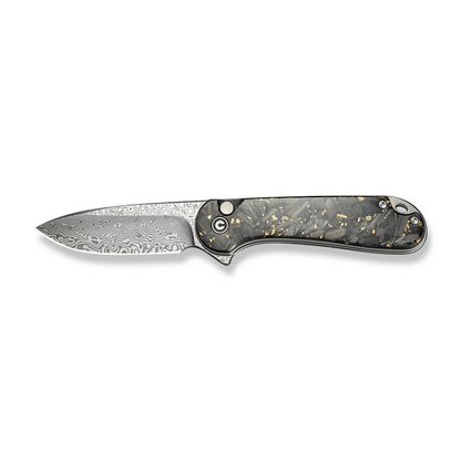 CIVIVI Knives™ Elementum 2 Button Lock C18062P-10 Golden Shred Carbon Fiber in Clear Resin Damascus Steel Pocket Knife