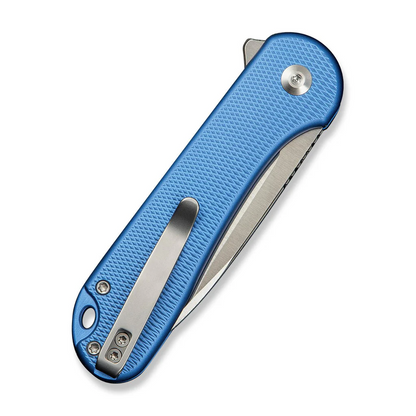 CIVIVI Knives™ Elementum 2 Button Lock C18062PD-2 Blue Anodized Aluminum Nitro-V Stainless Steel Pocket Knife