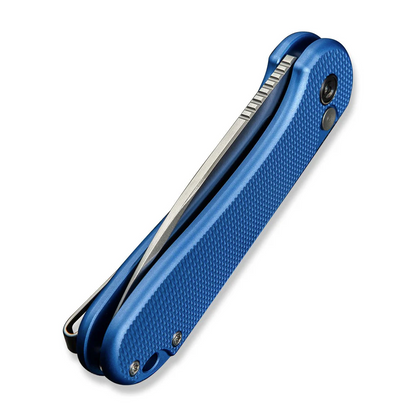 CIVIVI Knives™ Elementum 2 Button Lock C18062PD-2 Blue Anodized Aluminum Nitro-V Stainless Steel Pocket Knife