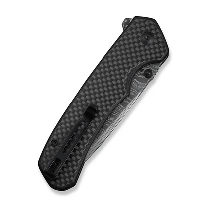 CIVIVI Knives™ Brazen Button Lock C19059C-DS1 Twill Carbon Fiber and Black G10 Damascus Steel Pocket Knife