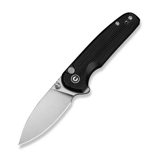 CIVIVI Knives™ Mini Shakan Button Lock C20052F-1 Black Anodized Aluminum Nitro-V Stainless Steel Pocket Knife