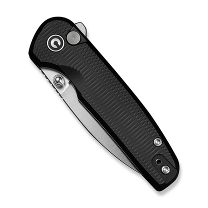 CIVIVI Knives™ Mini Shakan Button Lock C20052F-1 Black Anodized Aluminum Nitro-V Stainless Steel Pocket Knife