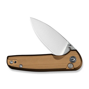 CIVIVI Knives™ Mini Shakan Button Lock C20052F-3 Coyote Brown Anodized Aluminum Nitro-V Stainless Steel Pocket Knife