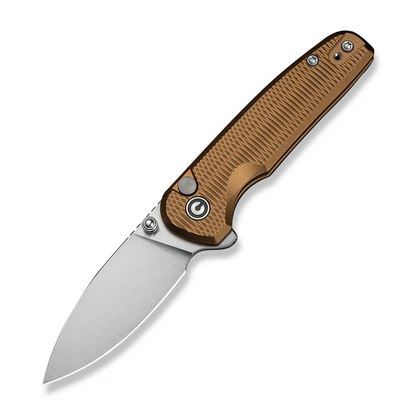 CIVIVI Knives™ Mini Shakan Button Lock C20052F-3 Coyote Brown Anodized Aluminum Nitro-V Stainless Steel Pocket Knife