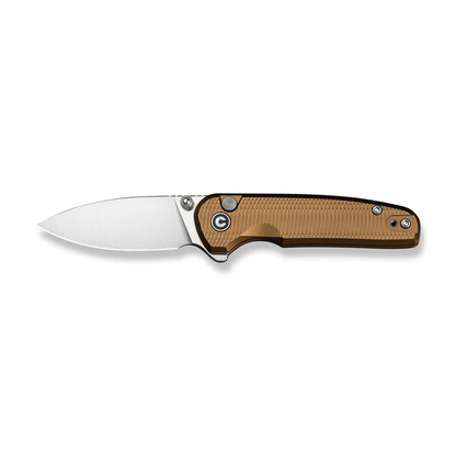 CIVIVI Knives™ Mini Shakan Button Lock C20052F-3 Coyote Brown Anodized Aluminum Nitro-V Stainless Steel Pocket Knife