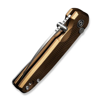 CIVIVI Knives™ Mini Shakan Button Lock C20052F-3 Coyote Brown Anodized Aluminum Nitro-V Stainless Steel Pocket Knife
