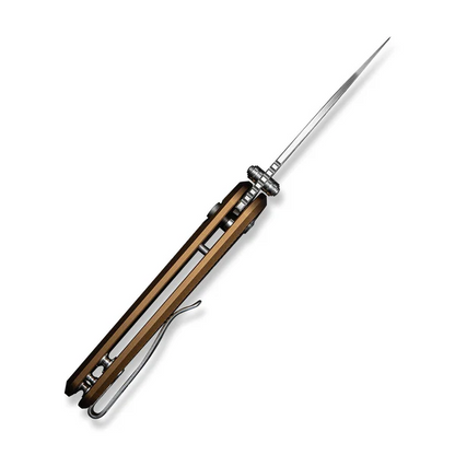 CIVIVI Knives™ Mini Shakan Button Lock C20052F-3 Coyote Brown Anodized Aluminum Nitro-V Stainless Steel Pocket Knife