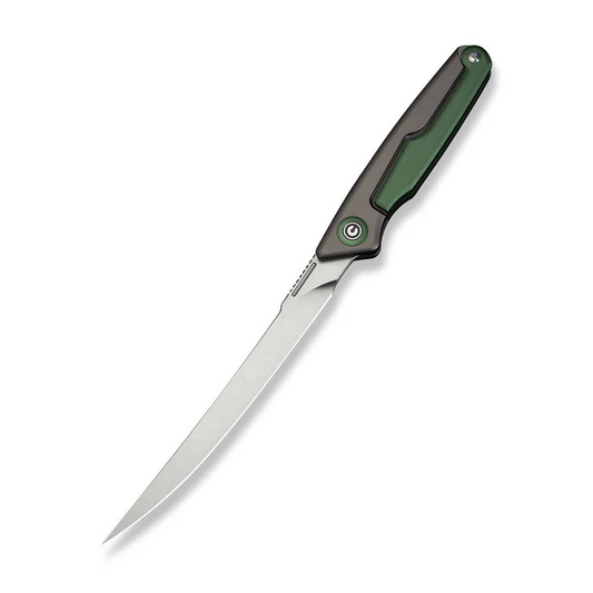 CIVIVI Knives™ Shawka Folding Fillet Liner Lock C22029B-3 Green & Gray Anodized Aluminum 14C28N Stainless Steel Knife