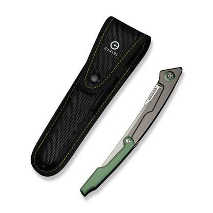 CIVIVI Knives™ Shawka Folding Fillet Liner Lock C22029B-3 Green & Gray Anodized Aluminum 14C28N Stainless Steel Knife