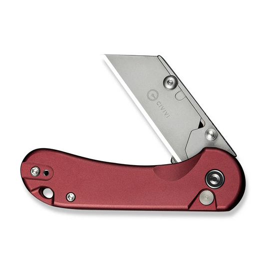 CIVIVI Knives™ Elementum Utility Button Lock C23039B-5 Burgundy Aluminum 6Cr13 Razor Steel Pocket Knife