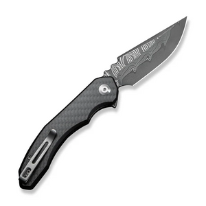 CIVIVI Knives™ Bluetick Liner Lock C23050-DS2 Twill Carbon Fiber and Black G10 Damascus Steel Pocket Knife
