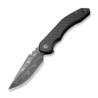 CIVIVI Knives™ Bluetick Liner Lock C23050-DS2 Twill Carbon Fiber and Black G10 Damascus Steel Pocket Knife