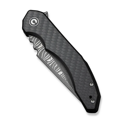 CIVIVI Knives™ Bluetick Liner Lock C23050-DS2 Twill Carbon Fiber and Black G10 Damascus Steel Pocket Knife