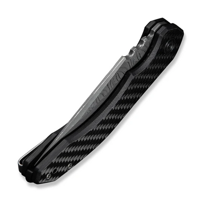 CIVIVI Knives™ Bluetick Liner Lock C23050-DS2 Twill Carbon Fiber and Black G10 Damascus Steel Pocket Knife