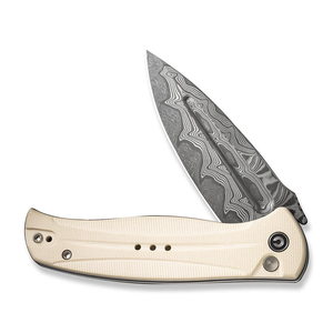CIVIVI Knives™ Incindie Button Lock C23053-DS1 White G10 Damascus Steel Pocket Knife