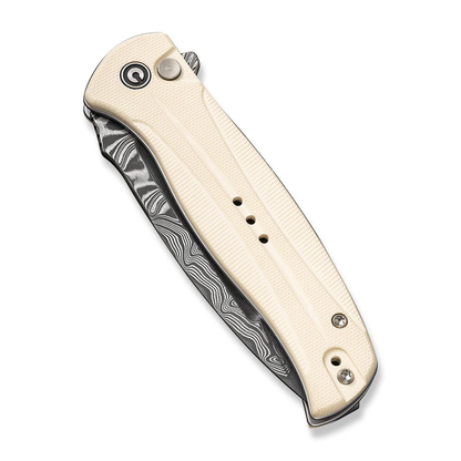 CIVIVI Knives™ Incindie Button Lock C23053-DS1 White G10 Damascus Steel Pocket Knife