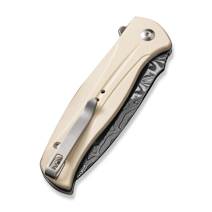 CIVIVI Knives™ Incindie Button Lock C23053-DS1 White G10 Damascus Steel Pocket Knife
