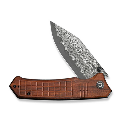 CIVIVI Knives™ Tacticorix Liner Lock C23055-DS1 Guibourtia Wood Damascus Steel Pocket Knife