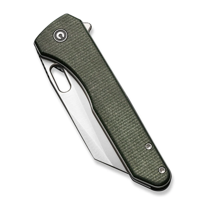 CIVIVI Knives™ Nugz Liner Lock C23060-2 Green Canvas Micarta 14C28N Stainless Steel Pocket Knife
