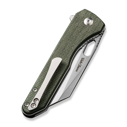 CIVIVI Knives™ Nugz Liner Lock C23060-2 Green Canvas Micarta 14C28N Stainless Steel Pocket Knife