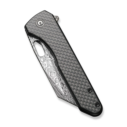 CIVIVI Knives™ Nugz Liner Lock C23060-DS1 Black Carbon Fiber Damascus Steel Pocket Knife