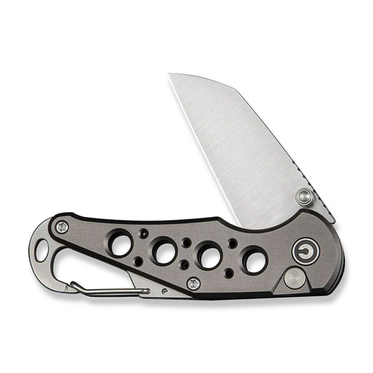 CIVIVI Knives™ Pragma Button Lock C23062B-2 Gray Aluminum Nitro-V Stainless Steel Pocket Knife