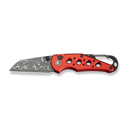 CIVIVI Knives™ Pragma Button Lock C23062B-DS1 Red Aluminum Damascus Steel Pocket Knife