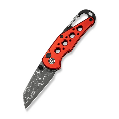 CIVIVI Knives™ Pragma Button Lock C23062B-DS1 Red Aluminum Damascus Steel Pocket Knife