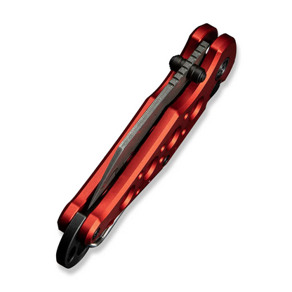 CIVIVI Knives™ Pragma Button Lock C23062B-DS1 Red Aluminum Damascus Steel Pocket Knife