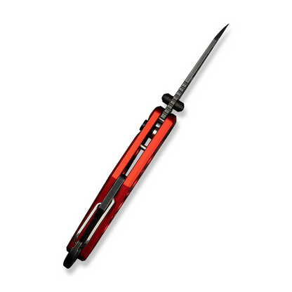 CIVIVI Knives™ Pragma Button Lock C23062B-DS1 Red Aluminum Damascus Steel Pocket Knife